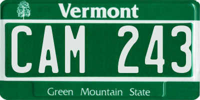 VT license plate CAM243