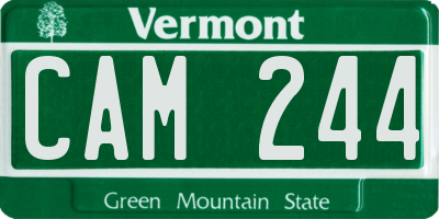 VT license plate CAM244