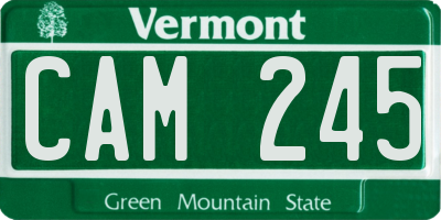 VT license plate CAM245