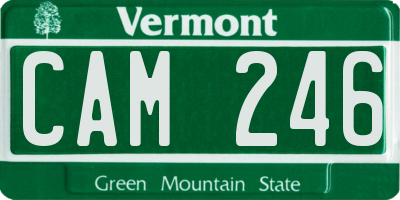 VT license plate CAM246