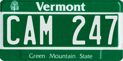 VT license plate CAM247