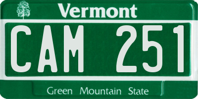 VT license plate CAM251