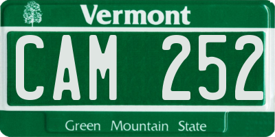 VT license plate CAM252