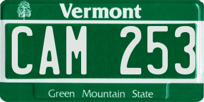 VT license plate CAM253