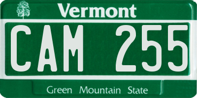 VT license plate CAM255