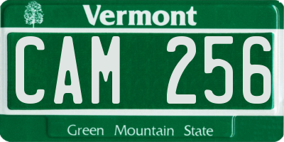 VT license plate CAM256