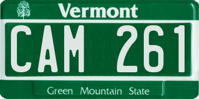 VT license plate CAM261