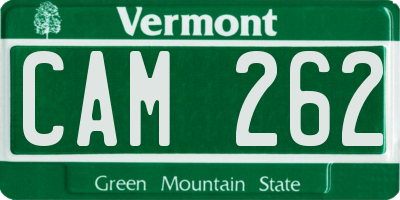 VT license plate CAM262