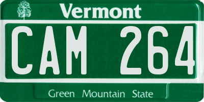 VT license plate CAM264