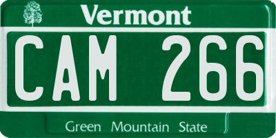 VT license plate CAM266