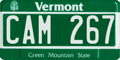 VT license plate CAM267
