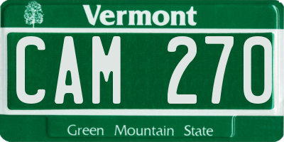 VT license plate CAM270