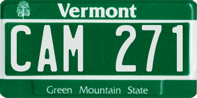 VT license plate CAM271