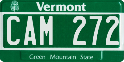 VT license plate CAM272