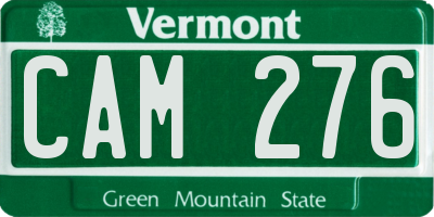 VT license plate CAM276