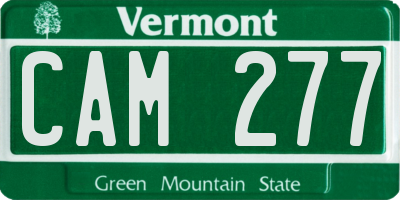 VT license plate CAM277