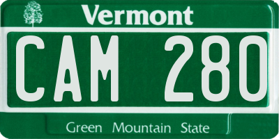 VT license plate CAM280