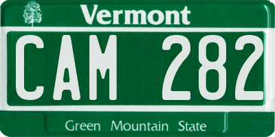 VT license plate CAM282