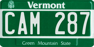 VT license plate CAM287