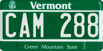 VT license plate CAM288