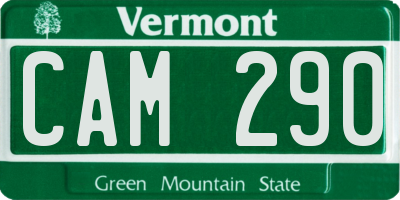 VT license plate CAM290