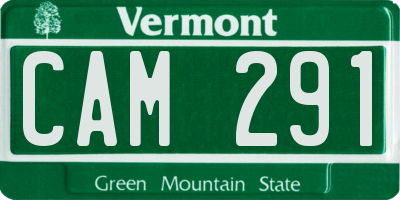 VT license plate CAM291