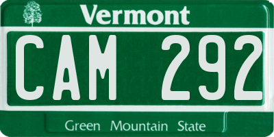 VT license plate CAM292
