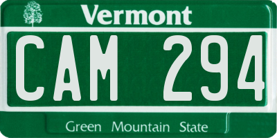 VT license plate CAM294