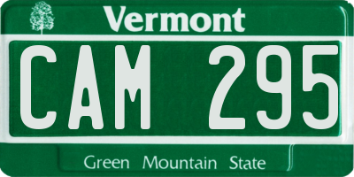 VT license plate CAM295