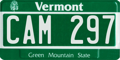 VT license plate CAM297