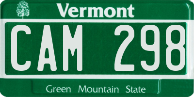 VT license plate CAM298