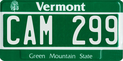 VT license plate CAM299