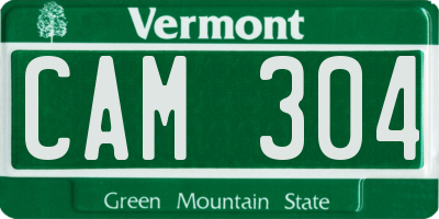 VT license plate CAM304