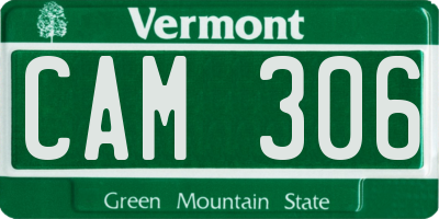 VT license plate CAM306