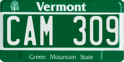 VT license plate CAM309