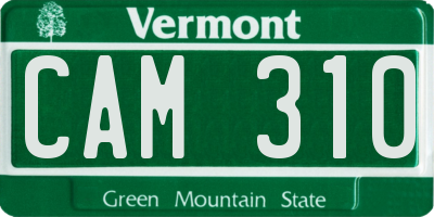 VT license plate CAM310
