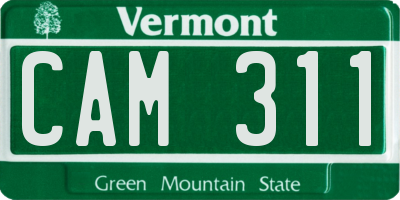 VT license plate CAM311