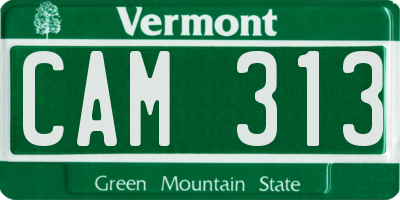 VT license plate CAM313