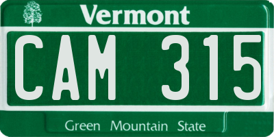 VT license plate CAM315