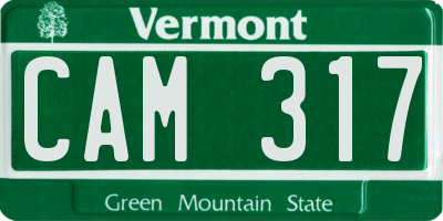 VT license plate CAM317