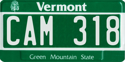 VT license plate CAM318