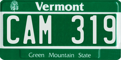 VT license plate CAM319