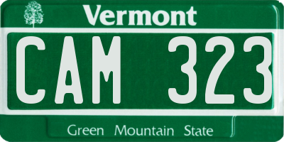 VT license plate CAM323