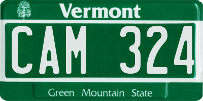 VT license plate CAM324
