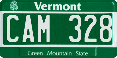 VT license plate CAM328