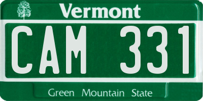 VT license plate CAM331