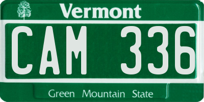 VT license plate CAM336