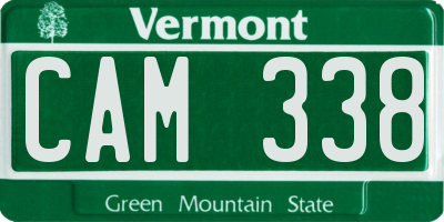 VT license plate CAM338