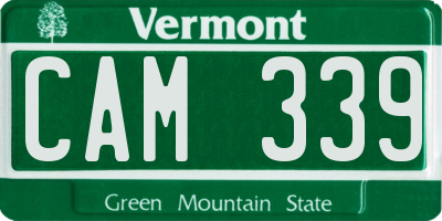 VT license plate CAM339