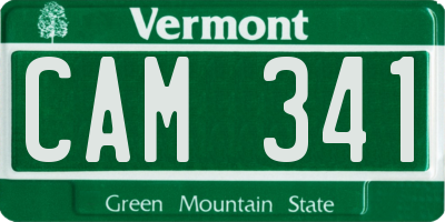 VT license plate CAM341
